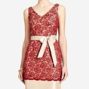Cocktail Dress, Burgundy lace on Gold , Size 10